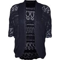 margaret crochet knitted cardigan navy blue