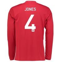 Manchester United Cup Home Shirt 2016-17 - Long Sleeve with Jones 4 pr, Red