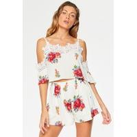 mandy white floral two piece