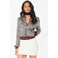 mariana silver metallic bomber jacket