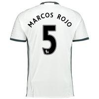 Manchester United Third Shirt 2016-17 with Marcos Rojo 5 printing, White