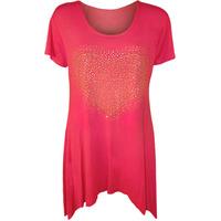 mandy heart stud hanky hem top cerise