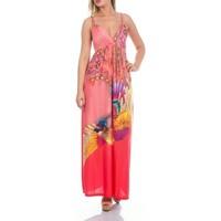 Martildo Fashion Ladies Tropical Long Summer Holiday Maxi Dress women\'s Long Dress in pink