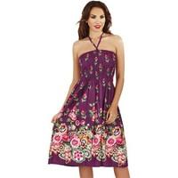 Martildo Fashion Ladies Floral 3 in 1 Cotton Summer Dress women\'s Dress in purple