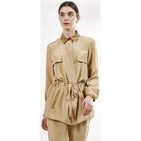 Max Moi Silk safari jacket MONCEAU women\'s Coat in BEIGE