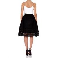 marsha black textured midi skirt