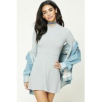 marled knit skater dress