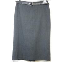 Marks & Spencer - Size: 8 - Black Mix - Skirt with belt Marks & Spencer - Black - Knee length skirt