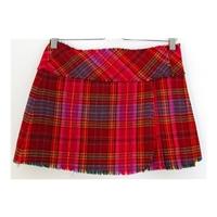 max co size 12 red pink and purple tartan wool mini skirt