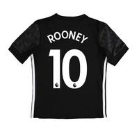 Manchester United Away Shirt 2017-18 - Kids with Rooney 10 printing, Black