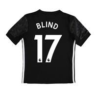 Manchester United Away Shirt 2017-18 - Kids with Blind 17 printing, Black