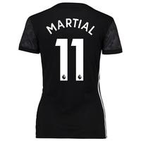 Manchester United Away Shirt 2017-18 - Womens with Martial 11 printing, Black