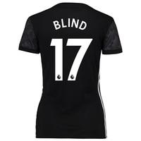 Manchester United Away Shirt 2017-18 - Womens with Blind 17 printing, Black