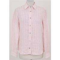 Max Mara: Size M Pink and cream stripe long sleeved shirt