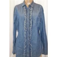 massimo dutti large denim blouse