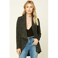 Marled Knit Drape Front Jacket