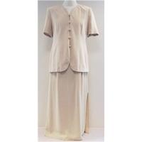 marks and spencer size 14 beige skirt suit