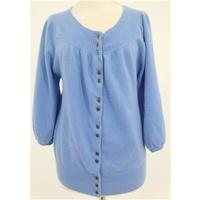 marksspencer size 16 blue long sleeved cashmere cardigan