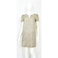 Mango Size 12 Tweed Pattern White Suit Dress