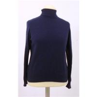 Marks & Spencer Size: 16 Dark Blue 100% Cashmere Polo Neck Jumper