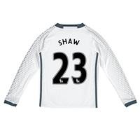 manchester united third shirt 2016 17 kids long sleeve with shaw 2 whi ...