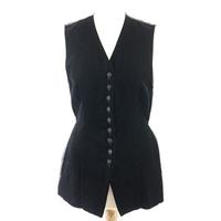 marks and spencer ladies velour waistcoat size 12 black ms marks spenc ...
