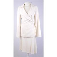 Mango - Size 10 - Cream - Wool Blend Two Piece Skirt Suit