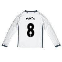 Manchester United Third Shirt 2016-17 - Kids - Long Sleeve with Mata 8, White