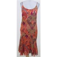 Max Mara: Size 12: Orange mix silk blend summer dress