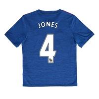 Manchester United Away Shirt 2016-17 - Kids with Jones 4 printing, Blue