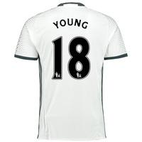 Manchester United Third Shirt 2016-17 with Young 18 printing, White