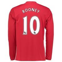 Manchester United Home Shirt 2016-17 - Long Sleeve with Rooney 10 prin, Red