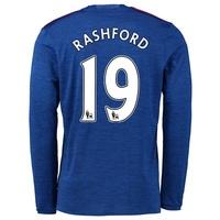 Manchester United Away Shirt 2016-17 - Long Sleeve with Rashford 19 pr, Blue