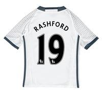Manchester United Third Shirt 2016-17 - Kids with Rashford 19 printing, White