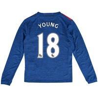 manchester united away shirt 2016 17 kids long sleeve with young 1 blu ...