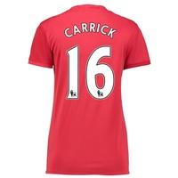 Manchester United Home Shirt 2016-17 - Womens with Carrick 16 printing, Red