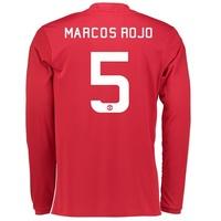 Manchester United Cup Home Shirt 2016-17 - Long Sleeve with Marcos Roj, Red