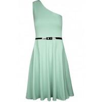 Maddison One Shoulder Belted Skater Dress