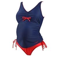 Mallacoota Maternity Swimdress - Navy and Red