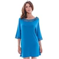 Maia Crochet Trim Tunic - China Blue