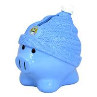 Manchester City Fc Official Ceramic Football Beanie Hat Piggy Bank (one Size)