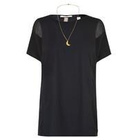 maison scotch mesh insert t shirt