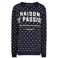 MAISON SCOTCH Polka Dot Crew Neck Sweatshirt