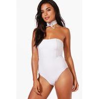 Marissa Bandeau Choker Swimsuit - white