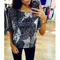 maddy printed batwing top