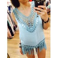 Maddie crochet and tassel vest