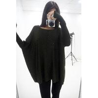 Marissa crystal oversized batwing jumper