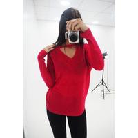 Marlie glitter ribbed choker jumper