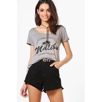 malibu slogan t shirt charcoal