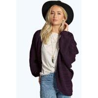 Marl Knit Batwing Cardigan - aubergine